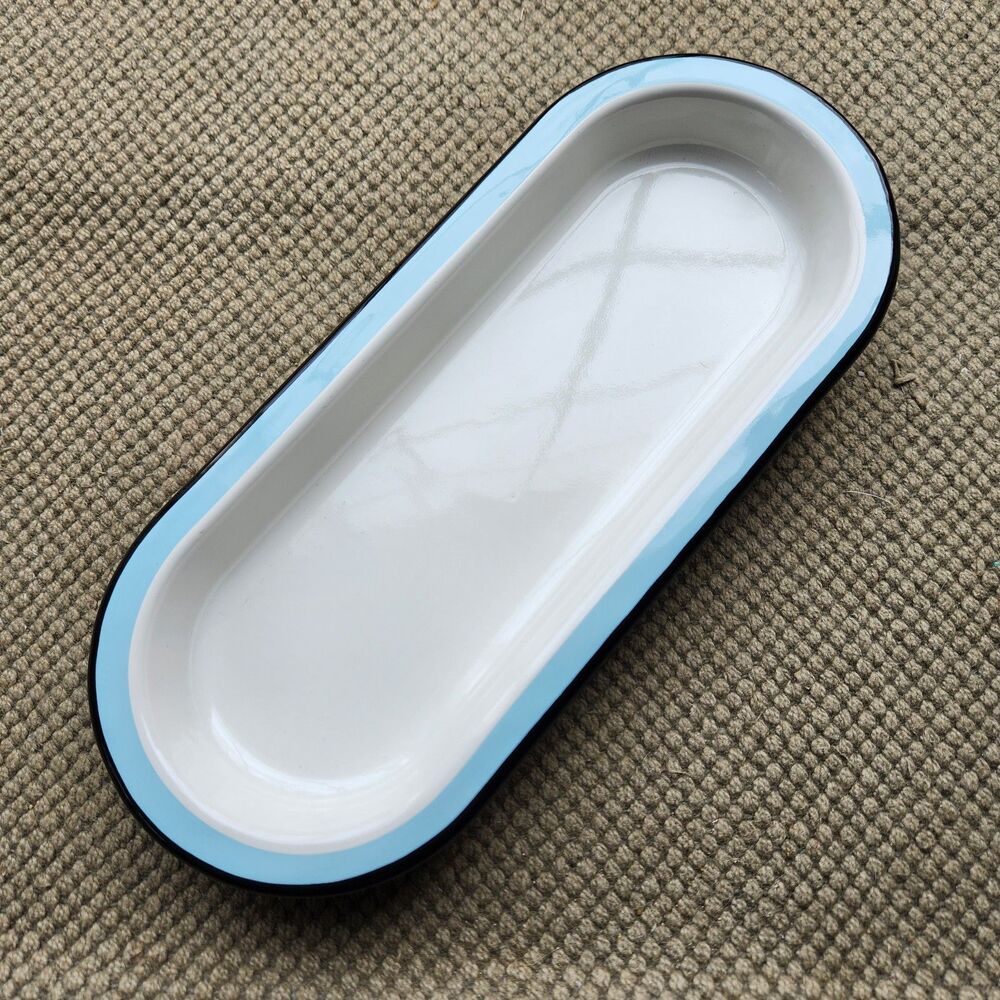 4 Hearth & Hand Magnolia Porcelain Enamel Corn On Cob Dish Tray Set Black Blue - Picture 2 of 5